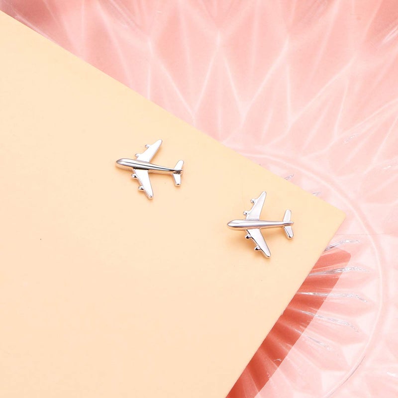 Flyow Hypoallergenic Airplane Stud Earrings for Aviator Travel Fans Jewelry, Flight Attendant Gifts for Women (Airplane) - Image 5